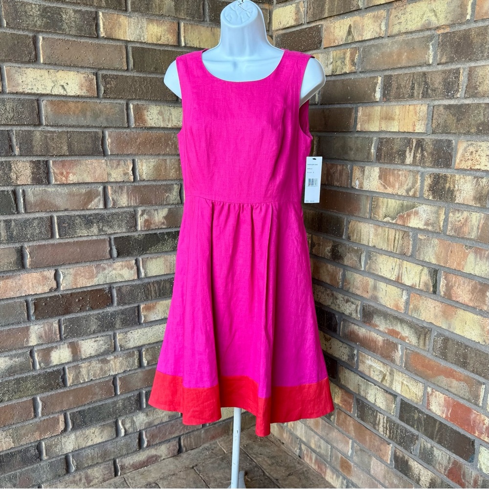 Studio 148 by Lafayette New York; Linen dress; Size 2; pink/red